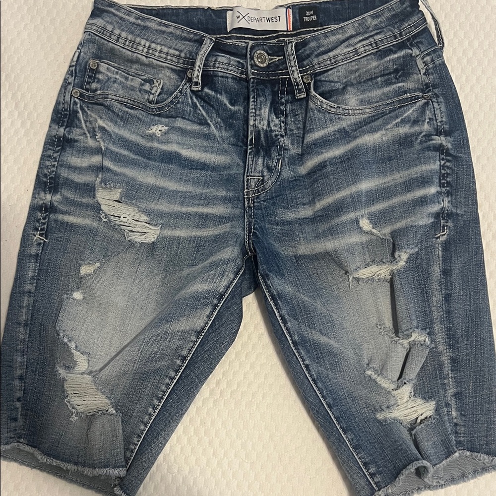 Buckle Blue Distressed Jean Shorts
